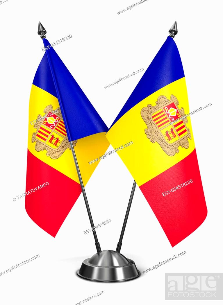 Stock Photo: Andorra - Miniature Flags Isolated on White Background.
