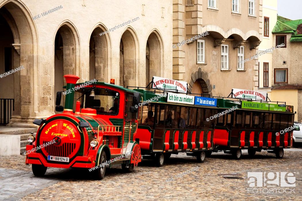 Stock Photo: / tourist train in old town in Krems, Wachau Region, Lower Austria, Autria, Europe.