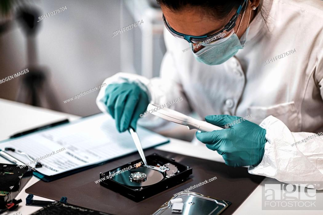 Stock Photo: Forensic data laboratory analysis.