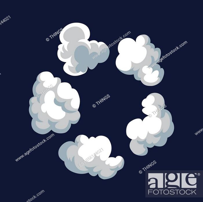 Cartoon pattern of smoke cloud. Bomb blast. Comic vector fog puff, Stock  Vector, Vector And Low Budget Royalty Free Image. Pic. ESY-056144021 |  agefotostock