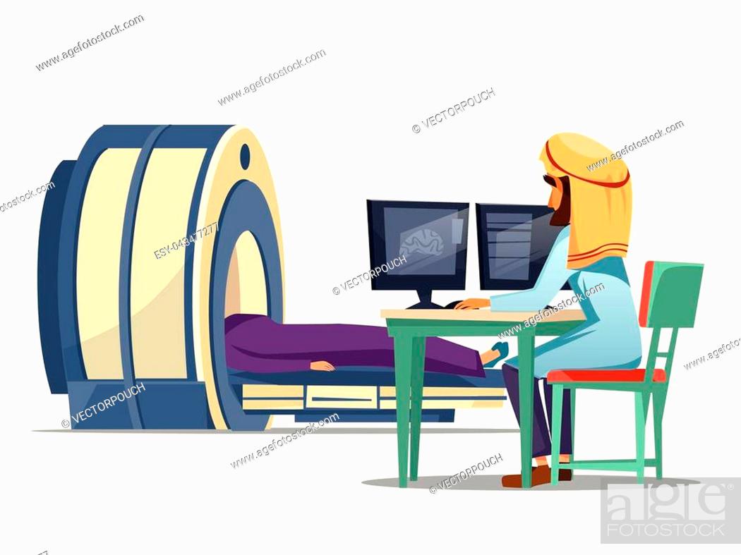 Vector cartoon arab computer tomography ct magnetic resonance imaging mri  patient scanning concept, Stock Vector, Vector And Low Budget Royalty Free  Image. Pic. ESY-043477277 | agefotostock