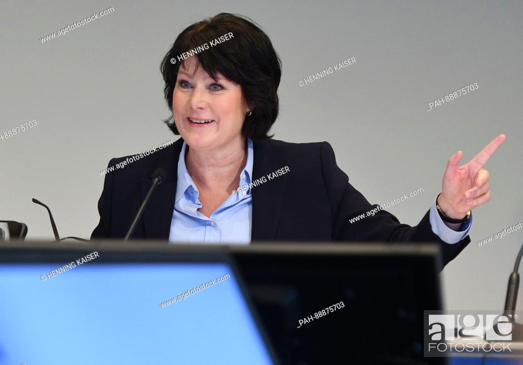 Stock Photo: RTL Group co-CEO Anke Schaeferkordt attend the balance sheet press conference of RTL Group in Cologne, Germany, 09 March 2017.