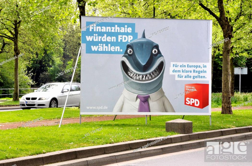 Stock Photo: Germany. Duesseldorf, 28.04.2009 Election poster of the SPD for the European elections on 07 June 2009 - DUESSELDORF, GERMANY, 28/04/2009.