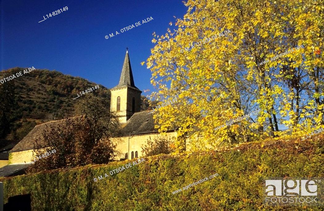 Stock Photo: Church, Aveyron, Midi-Pyrenees, France.