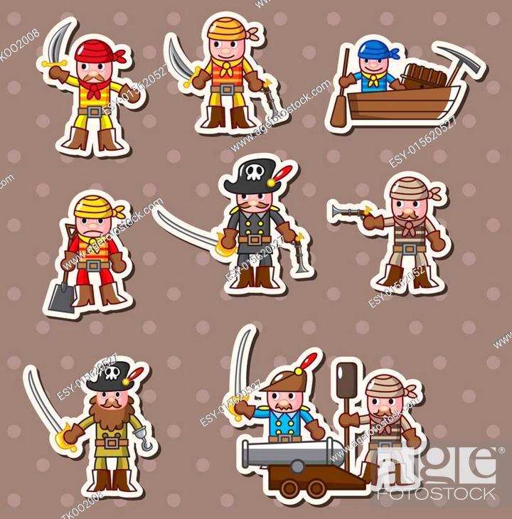 Vector: pirate stickers.