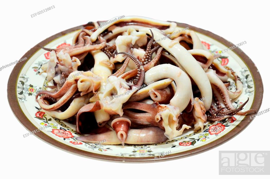 Stock Photo: Octopus and Squid boiled.