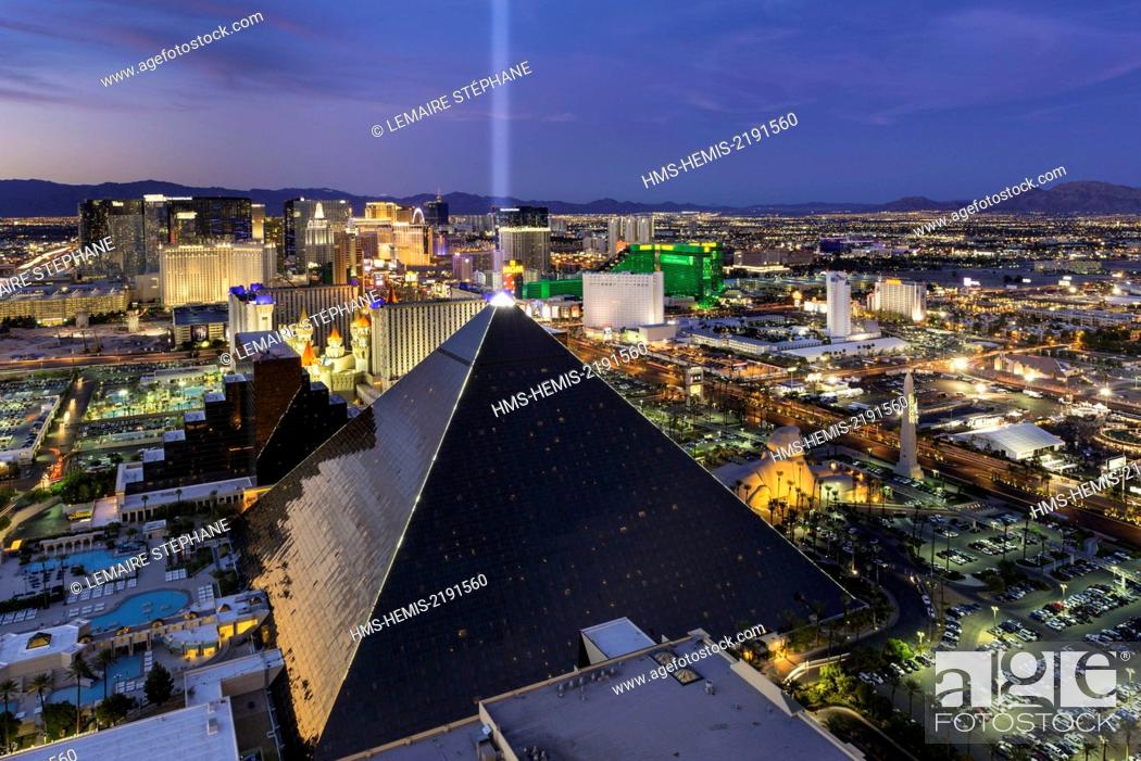 United States, Nevada, Las Vegas, Luxor Hotel And Casino And The Strip,  Stock Photo, Picture And Rights Managed Image. Pic. Hms-Hemis-2191560 |  Agefotostock