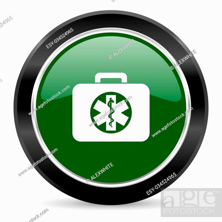 Stock Photo: green glossy web button.