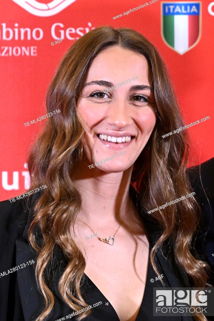 Stock Photo: Simona Quadarella, Italian swimming champion at the European championships and bronze medalist at the Tokyo 2020 Olympics at event created in support of the 'I.