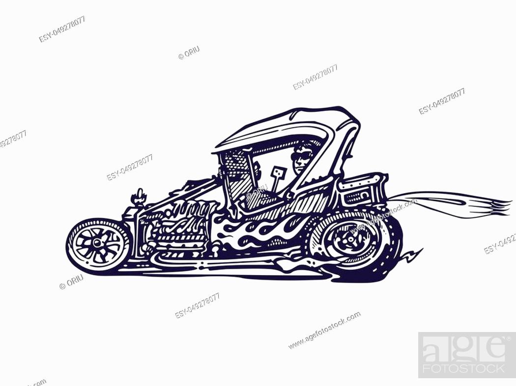 classic retro hot-rod cars, isolated on background. cartoon Vector  Illustration design, Stock Vector, Vector And Low Budget Royalty Free  Image. Pic. ESY-049278077 | agefotostock