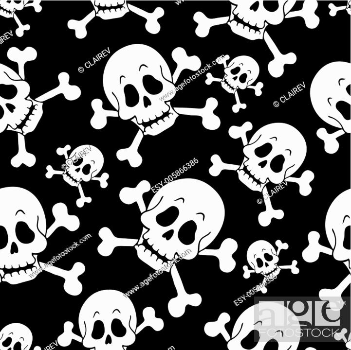 Stock Vector: Seamless pirate theme background 1.