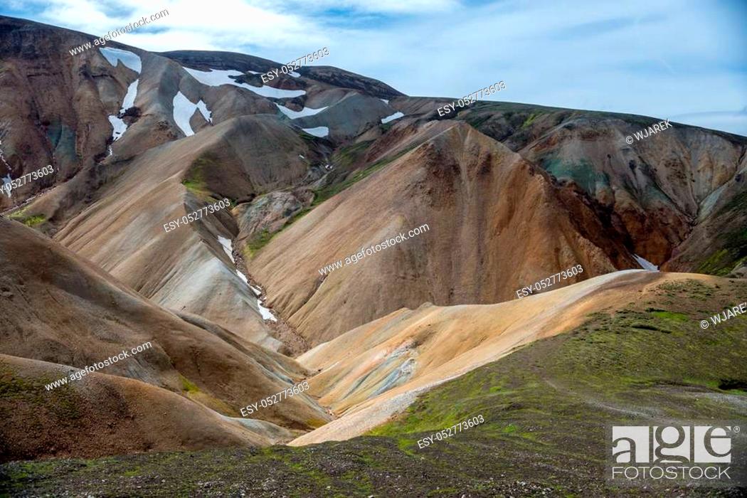 Stock Photo: Volcanic mountains of Landmannalaugar in Fjallabak Nature Reserve. Iceland.