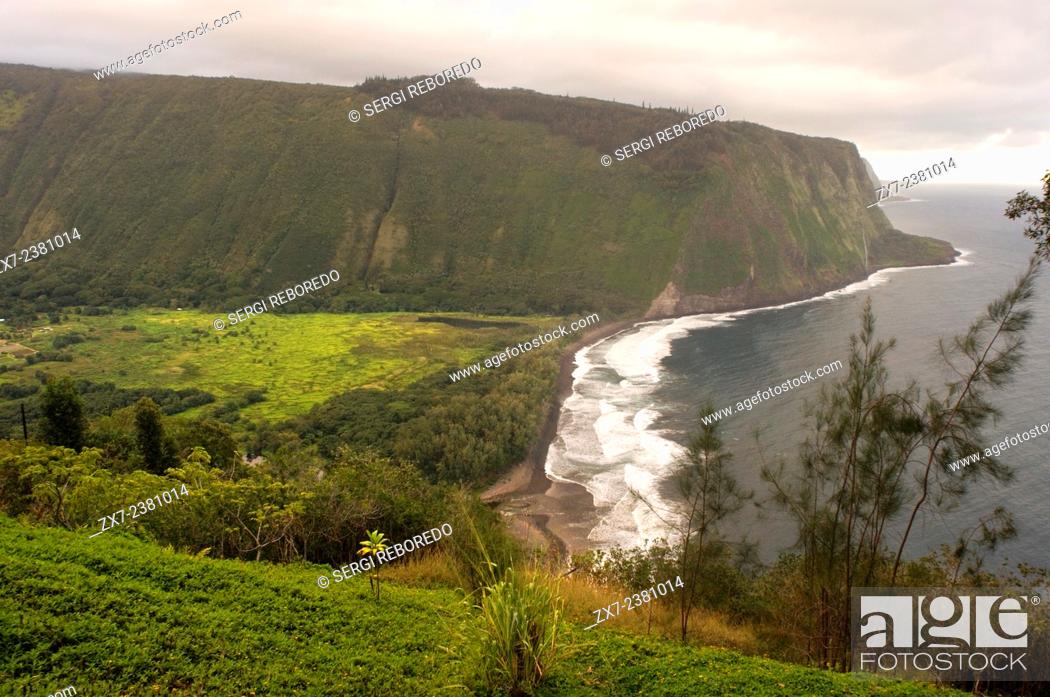 Stock Photo: Waipi'o Valley panoramic views. Big Island. Hawaii. WaipiÊ»o Valley is a valley located in the Hamakua District of the Big Island of HawaiÊ»i.