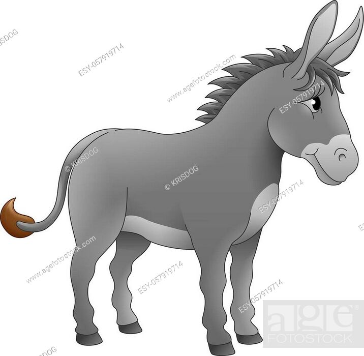 A donkey animal cute cartoon character illustration, Stock Vector, Vector  And Low Budget Royalty Free Image. Pic. ESY-057919714 | agefotostock
