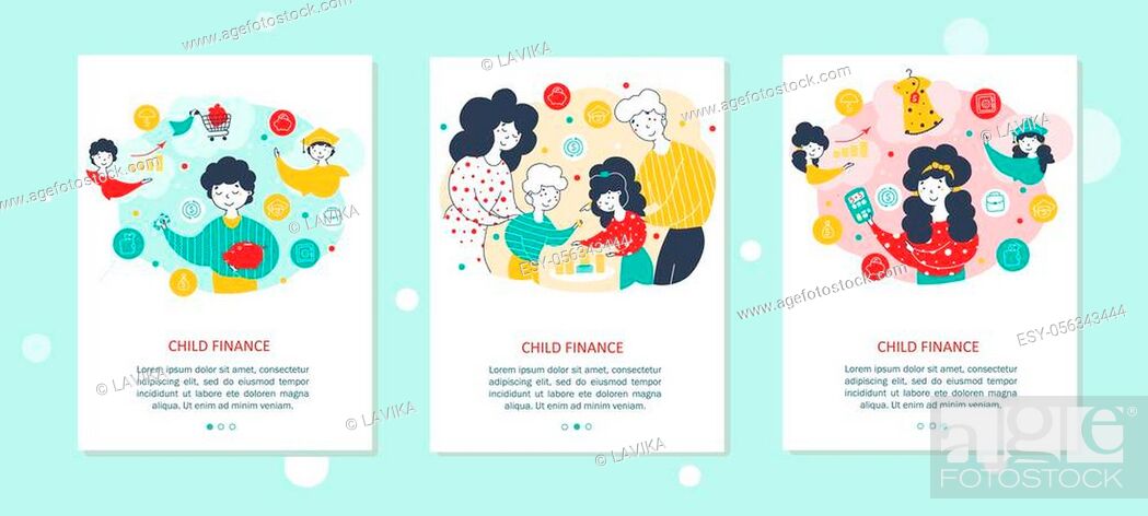 Child and family finance web banner template set. Kids and parents with  money cartoon characters, Stock Vector, Vector And Low Budget Royalty Free  Image. Pic. ESY-056343444 | agefotostock