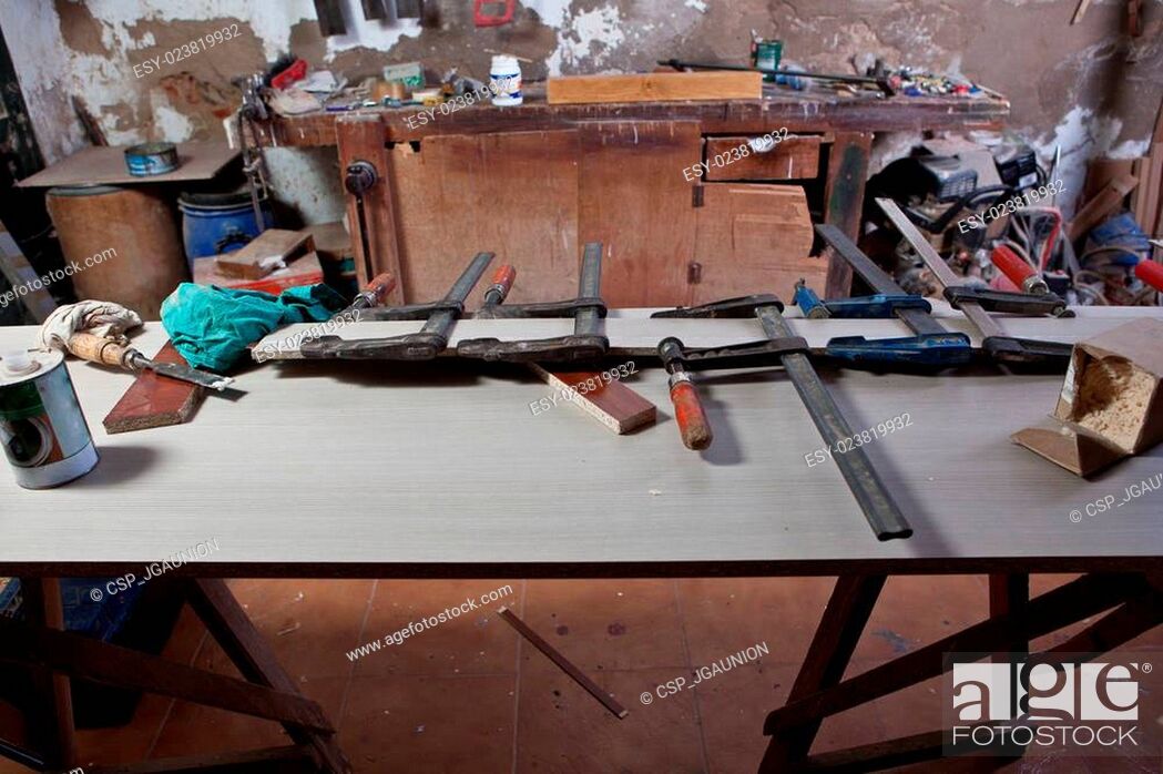 Stock Photo: Old carpenter workshop.