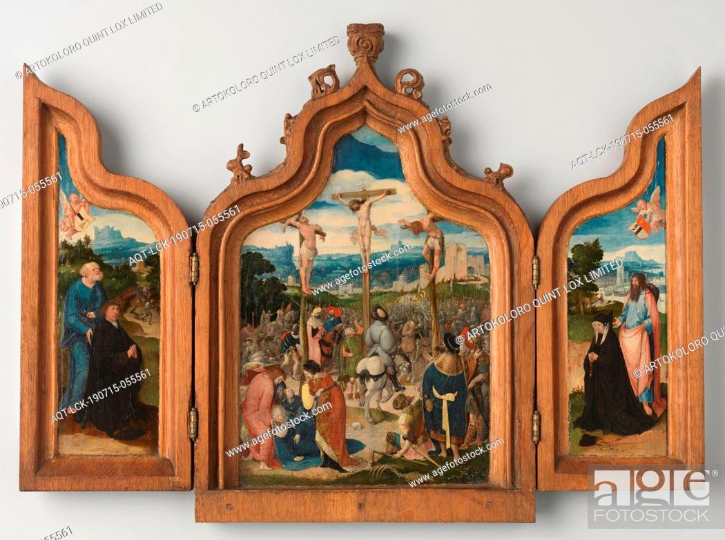 Photo de stock: Triptych Triptych with the Crucifixion (center panel), St Peter and a Male Donor (inner left wing), St James and a Female Donor (inner right wing).