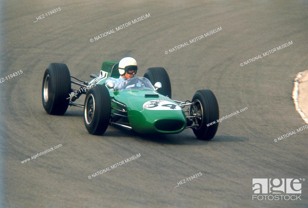 Stock Photo: Bob Anderson driving a Brabham Climax, Dutch Grand Prix, Zandvoort, Holland, 1964. Anderson eventually finished sixth in this race.