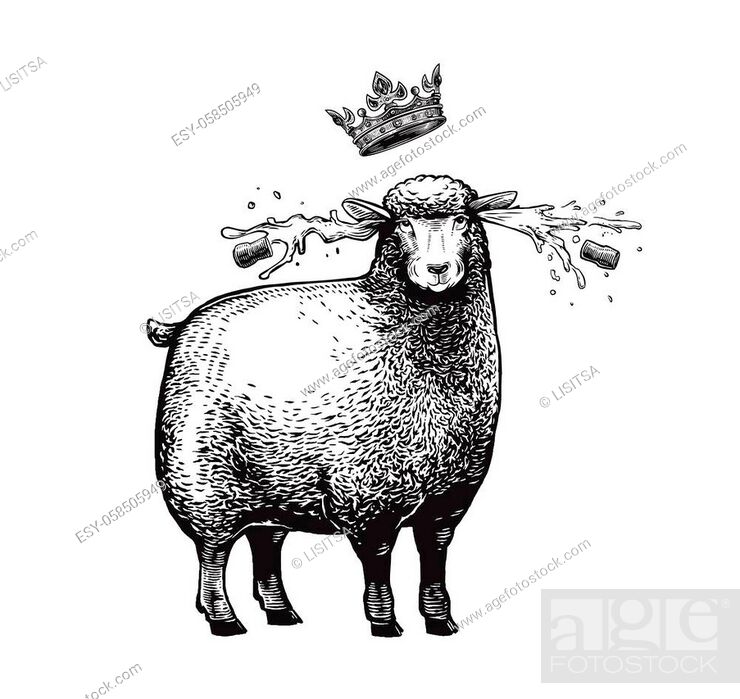 Cartoon Stylized Sheep with the crown over her head. Vector illustration of  the Queen Sheep in..., Stock Vector, Vector And Low Budget Royalty Free  Image. Pic. ESY-058505949 | agefotostock