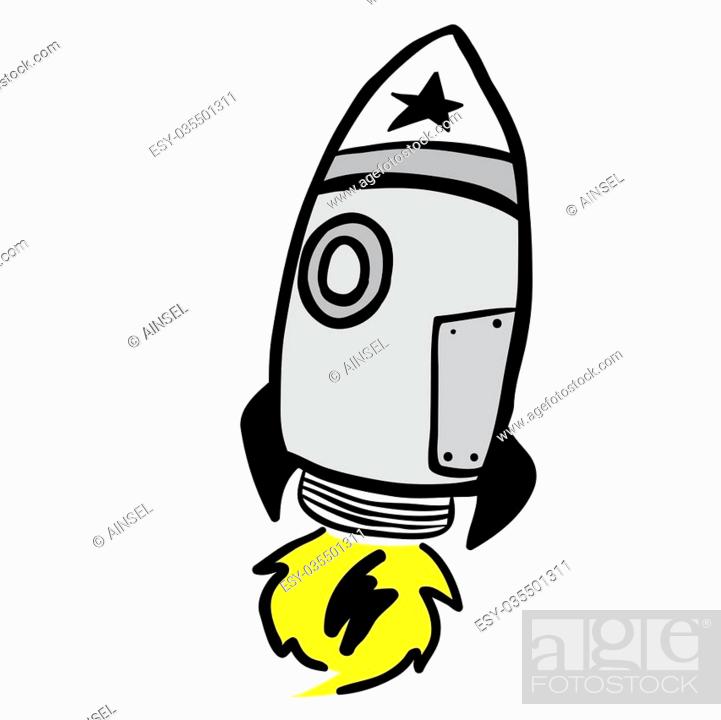 flying rocket cartoon doodle, Stock Vector, Vector And Low Budget Royalty  Free Image. Pic. ESY-035501311 | agefotostock