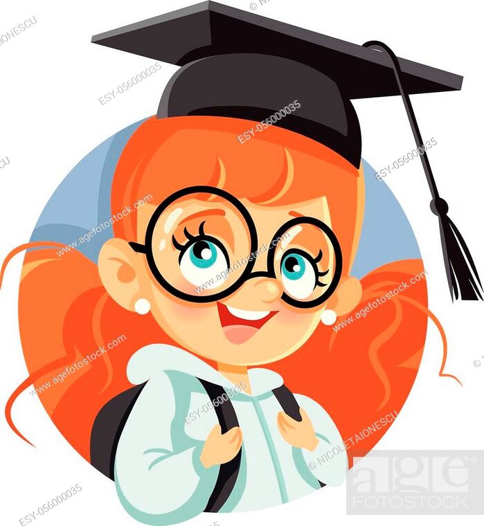 School girl celebrating graduation vector cartoon, Stock Vector, Vector And  Low Budget Royalty Free Image. Pic. ESY-056000035 | agefotostock