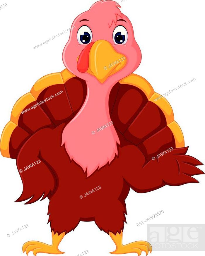 vector illustration of cute turkey cartoon posing with smile and waving,  Stock Vector, Vector And Low Budget Royalty Free Image. Pic. ESY-040978570  | agefotostock