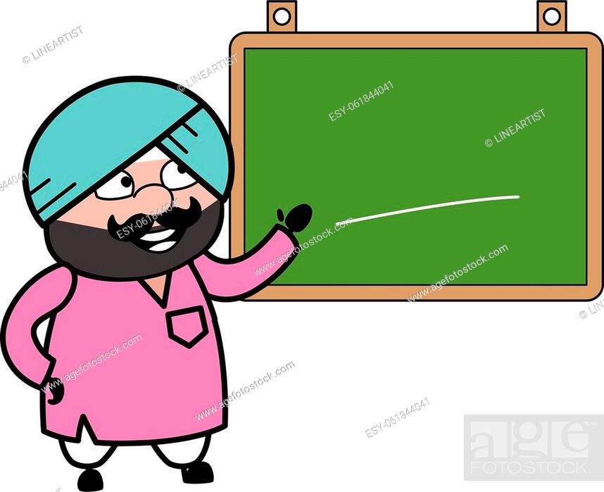 Cartoon Cute Sardar with Classroom Board, Stock Vector, Vector And Low  Budget Royalty Free Image. Pic. ESY-061844041 | agefotostock