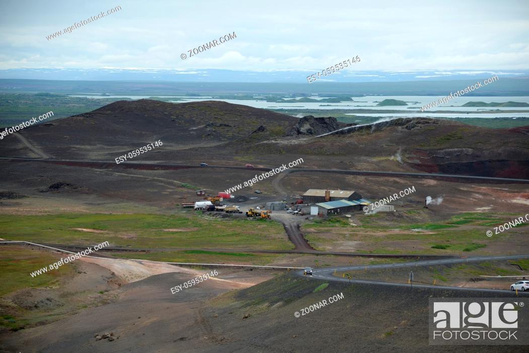 Stock Photo: energiegewinnung, energie, wärmeenergie, Hochtemperaturgebiet, Hverarönd, fumarole, island, solfatare, Námaskarð, namaskard, vulkanismus, krafla, namafjall.
