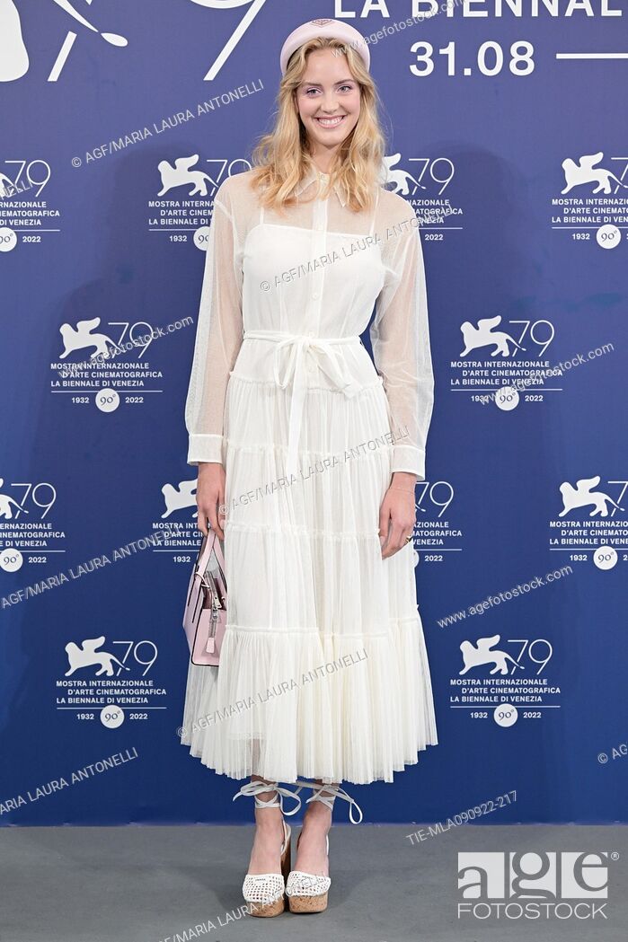 Stock Photo: Lola Corfixen during the photocall for ""Copenhagen Cowboy"" at the 79th Venice International Film Festival on September 09, 2022 in Venice, Italy.