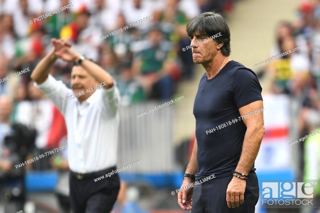 Stock Photo: 17 June 2018, Russia, Moscow, Soccer, FIFA World Cup 2018, Group F, Matchday 1 of 3, Germany vs Mexico at the Luzhniki Stadium.
