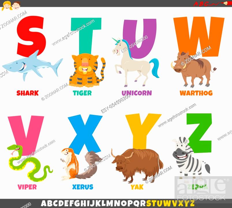 Cartoon Illustration of Colorful Alphabet Set from Letter S to Z with Funny  Animal Characters, Stock Photo, Picture And Low Budget Royalty Free Image.  Pic. ESY-054590300 | agefotostock