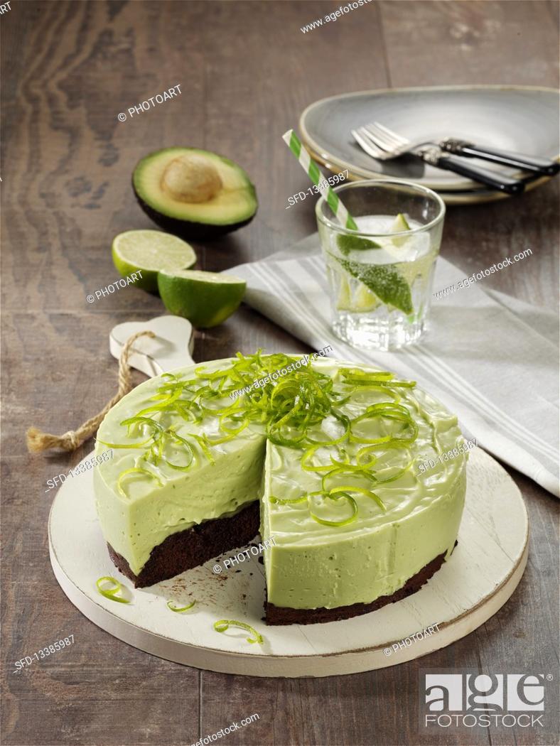 Stock Photo: Avocado and lime quart cake.