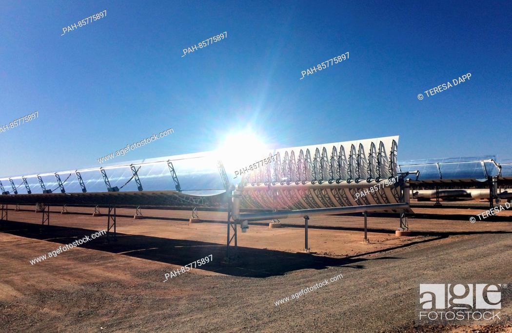 Stock Photo: The world's largest solar power complex is developed near Ouarzazate, Morocco, 17 November 2016. Germany is invloved in the financing.