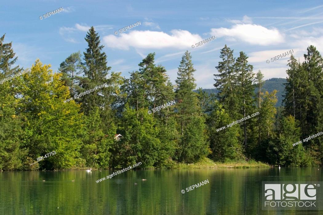 Stock Photo: Isar reservoir Bad Tölz - Upper Bavaria.