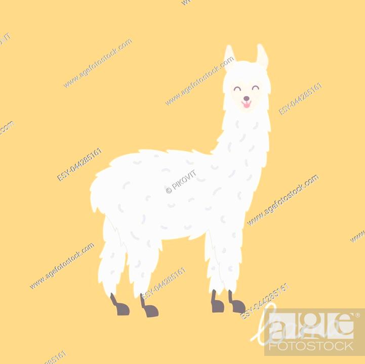 Vector illustration of cute character south llama. Isolated outline cartoon  baby lama, Stock Vector, Vector And Low Budget Royalty Free Image. Pic.  ESY-044285161 | agefotostock