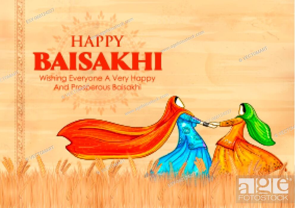 illustration of Happy Vaisakhi Punjabi spring harvest festival of Sikh  celebration background, Stock Vector, Vector And Low Budget Royalty Free  Image. Pic. ESY-060124227 | agefotostock