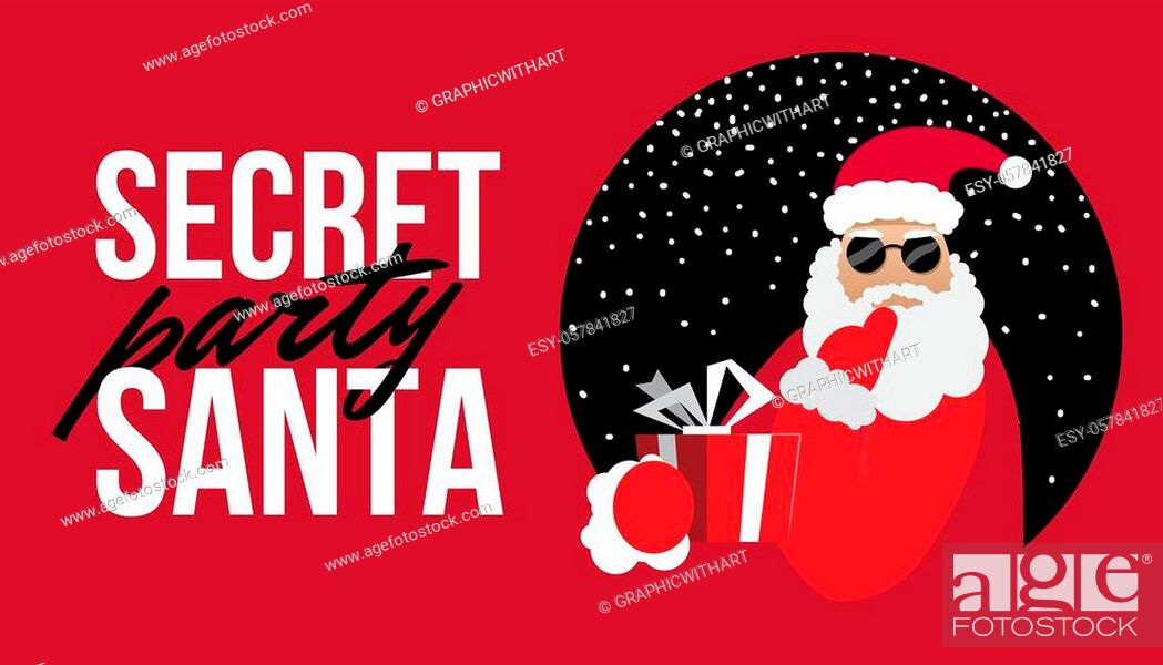 Cartoon Secret Santa Christmas flat illustration, Stock Vector, Vector And  Low Budget Royalty Free Image. Pic. ESY-057841827 | agefotostock