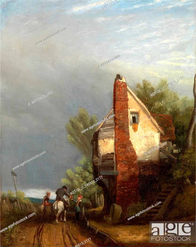 Stock Photo: An Old Gable Inscribed in brown paint, lower left (rail of frame): ""AN OLD GABLE"" and right: ""EXHIBITED AT R.A. 1811."" Signed in brown paint.