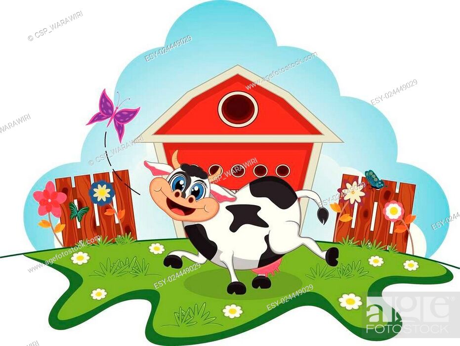 Cow dance cartoon in a farm, Stock Vector, Vector And Low Budget Royalty  Free Image. Pic. ESY-024449029 | agefotostock