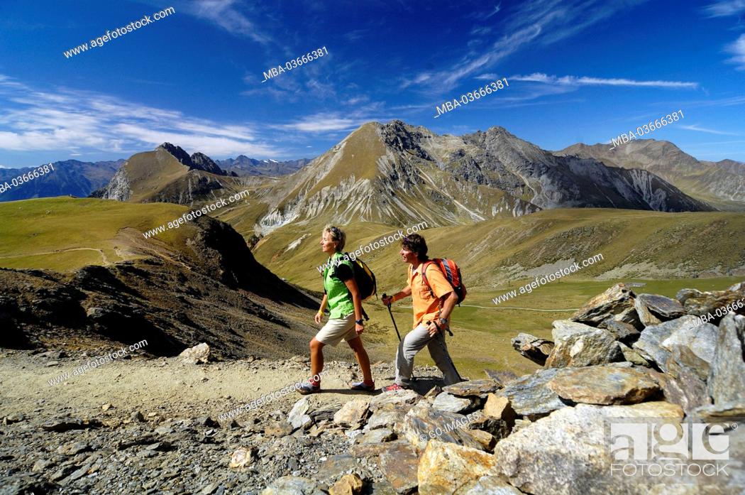 Stock Photo: hiker, close Merano, South Tirol,.