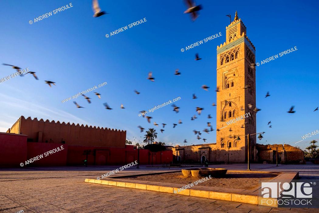 Photo de stock: The minaret of the Koutoubia Mosque, Marrakech, Morocco, North Africa, Africa.