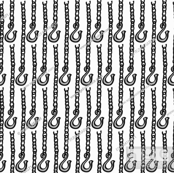 Chain with a hook - wood and tools. Hand-drawn seamless cartoon pattern  with logging device, Stock Vector, Vector And Low Budget Royalty Free  Image. Pic. ESY-034184071 | agefotostock