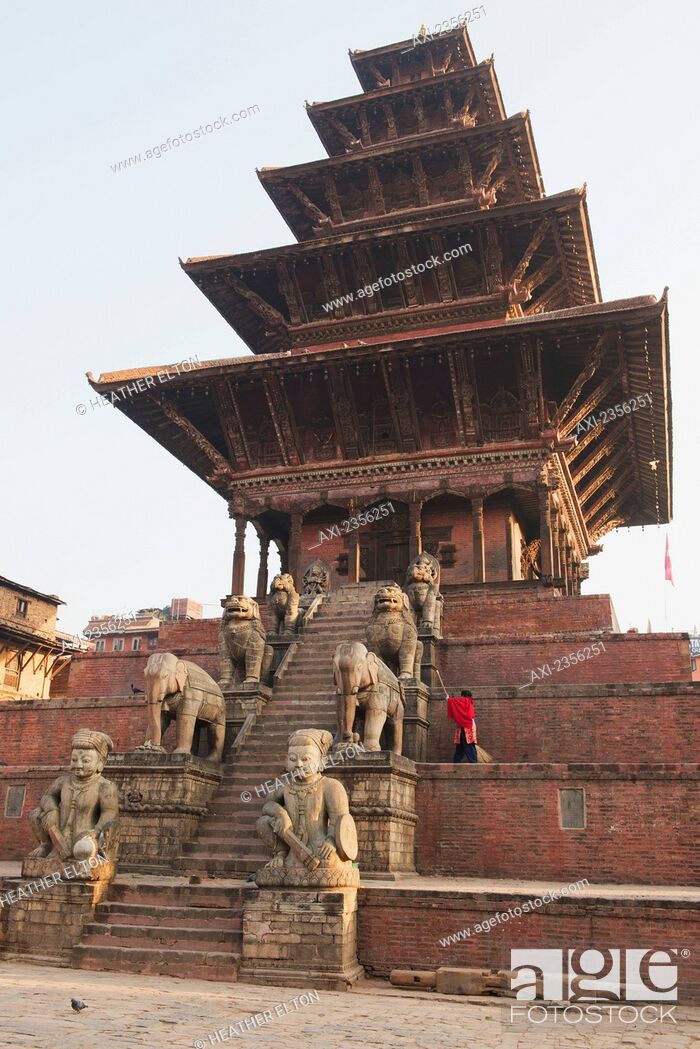 Stock Photo: The Nyataponla Temple; Bhaktapur, Nepal.