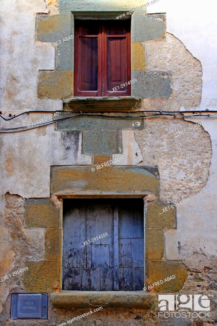 Stock Photo: Windows, Les Planes d'Hostoles, La Garrotxa, Catalonia, Spain.