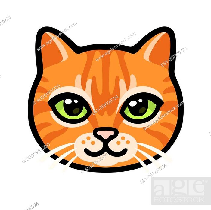 Cartoon ginger tabby cat face drawing. Cute orange kitty portrait, vector  clip art illustration, Stock Vector, Vector And Low Budget Royalty Free  Image. Pic. ESY-059920724 | agefotostock