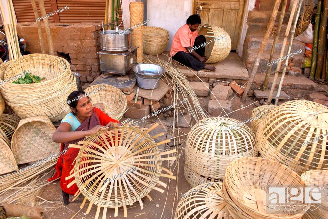 Woman making bamboo cane basket, bastar, chhattisgarh, india, asia, Stock  Photo, Picture And Rights Managed Image. Pic. DPA-HMA-196636 | agefotostock