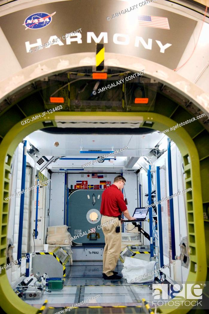 Stock Photo: NASA astronaut Doug Wheelock, Expedition 24 flight engineer and Expedition 25 commander, participates in a training session in an International Space Station.