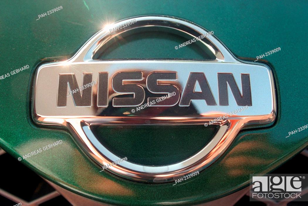 Stock Photo: View of a bonnet with the logo of the vehicle manufacturer Nissan, taken on 11.5.1998 in Frankfurt. The Japanese automobile company Nissan has officially.