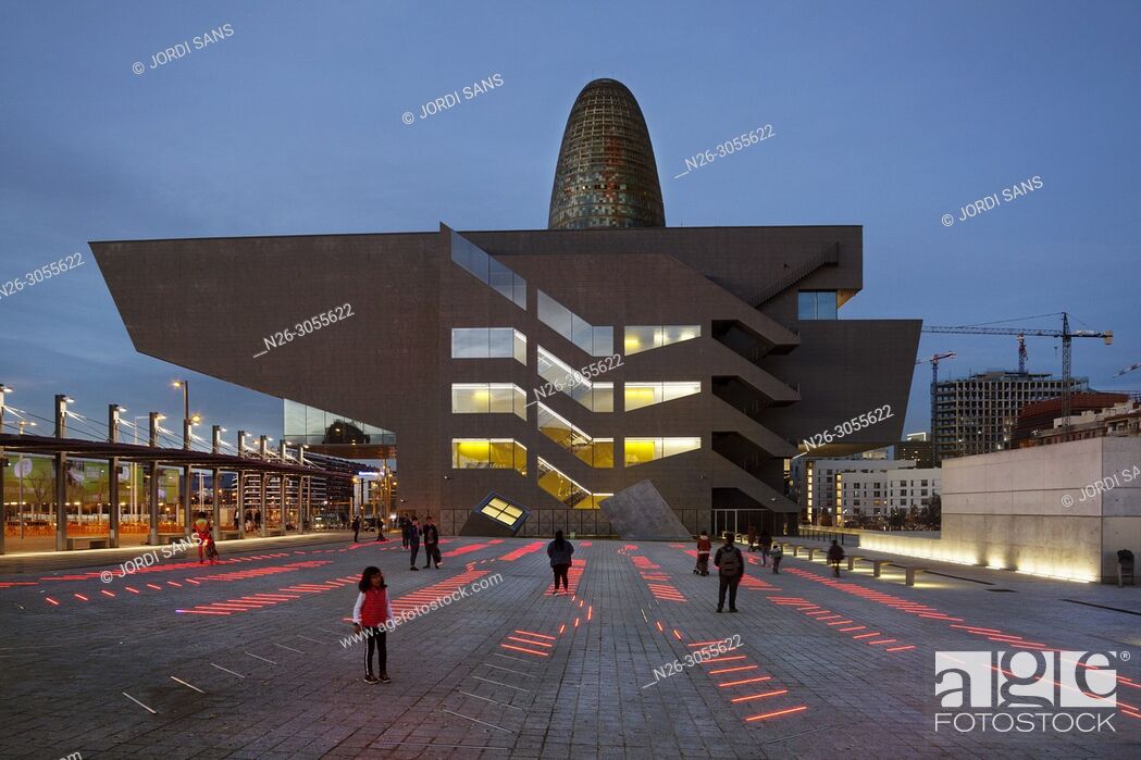 Stock Photo: Building Design HUB Barcelona, Museu del Disseny, by MBM arquitectos, Barcelona, Catalonia, Spain.