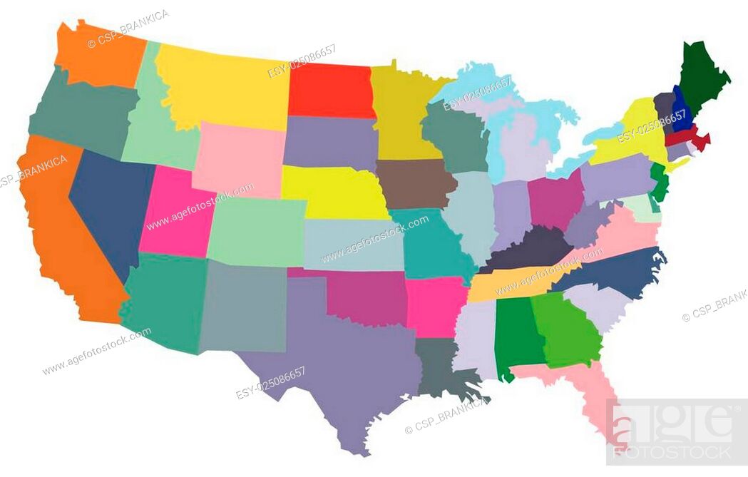 Vecteur de stock: USA map with states.